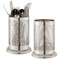 2 Pack Round Stainless Steel Kitchen Utensil Holder for Countertop, 6" Straw and Silverware Organizer